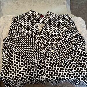 212 Collection Monochrome Geometric Blouse 3X